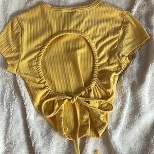 Super cute yellow crop-top.